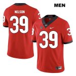 Men's Georgia Bulldogs NCAA #39 Hugh Nelson Nike Stitched Red Legend Authentic College Football Jersey FNS1554AA